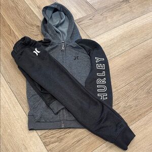 Hurley Kids' Charcoal and Black Jogger Set